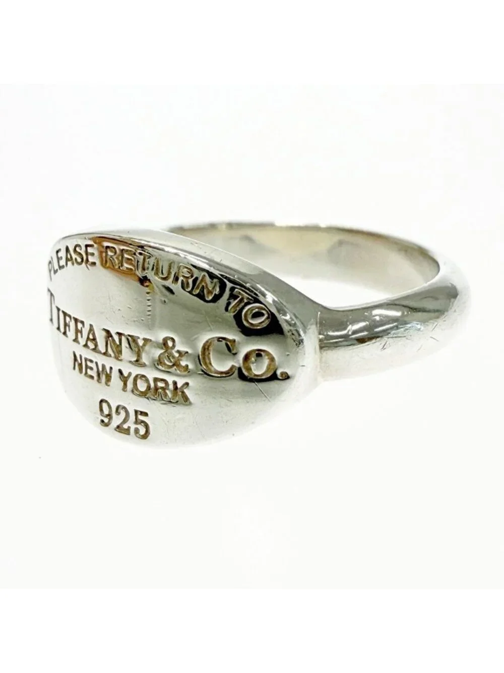 Tiffany & Co Silver Return to Tiffany Oval Tags Ring